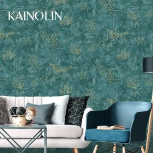 Wall Wallpaper for Interior Decoration Luxury Vinyl Wallpaper Vintage Green Wallpaper