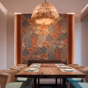 Wallpaper Classic Bohemian Tropical Leaf Wallpaper Waterproof Warm Brown Base Fan Palm Jungle Floral Mural for Villa Hotel Home