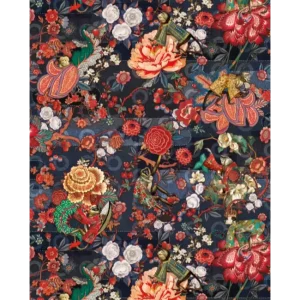 Wallpaper Home Decoration Chinoiserie Monkey & Peony Floral Wallpaper Dark Exotic Animal Print Wall Mural for Feature Wall Decor