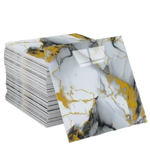 Wallpaper Modern Realistic Marble Look Waterproof Self Adhesive Tile Panel Wall Sticker for Kitchen Bedroom Household