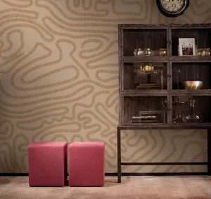 Wallpaper Roll Custom Minimalist Mural Neutral Tone Textured Contour Line Wall Decor for Bedroom Office Easy Install
