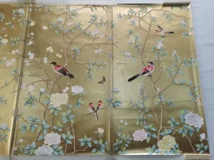 Wallpaper Vintage Painting and Wall Art Hand Painted Wallpaper Mural Home Decoration Gold Textured Wallpaper Mural