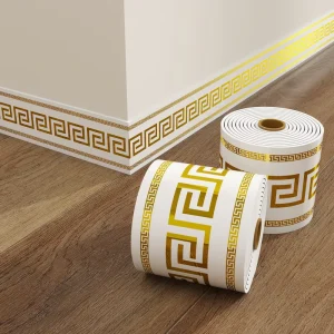 Wallpaper Waist Skirting Line Roll Geometric Embossed Modern Self-Adhesive Waterproof Kickstand Wallpaper Heat Insulation