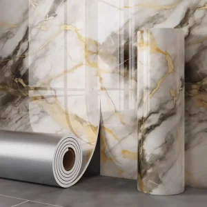 Wallpaper with Ceramic Tile Self Adhesive Wall Covering Marble Sticker for House Department Decoration