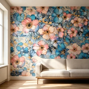 Washable Small Floral Wallpaper for South Asia Market PVC Waterproof Self Adhesive Wall Paper for Home Decor Bedroom Wall Decor