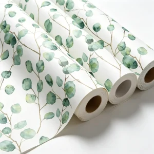 Watercolor Eucalyptus Leaf Wallpaper Peel and Stick Self Adhesive Green Botanical Wall Paper for Home Decor Bedroom Sticker