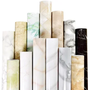 Waterproof 3D Marble Oil Proof Self Adhesive Vinyl Wallpaper for Kitchen Cabinet Fireproof Wall Stickers Wallpaper