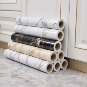 Waterproof 3D Matte Stone Marble Oil Proof Self Adhesive Wallpaper for Kitchen Cabinet Fireproof Wall Paper