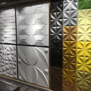 Waterproof 50*50cm Soundproof PVC Panel Fire Retardant Paintable 3D PVC Wall Panel