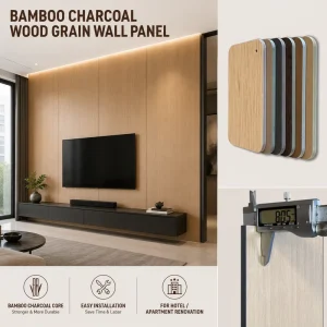 Waterproof 8mm Solid Wood Grain Wall Board and Wood Veneer Seamless Wall Panels for Modern Home Interior Decoration