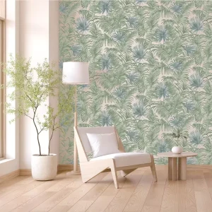 Waterproof Botanical Tropical Leaves Plant PVC Wallpaper for Bedroom Home Interior