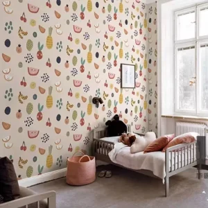 Waterproof Children’s Wall Paper House Kid’s Room Wall Decoration Fruit Mural Wallpaper