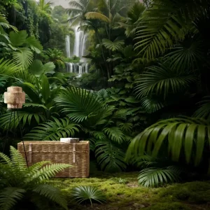 Waterproof Custom 3D Green Jungle Wallpaper Roll Modern Botanical Palm Leaf Photo Mural Living Room Bedroom Non-Woven Easy