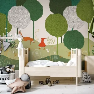 Waterproof Custom Modern Children’s Mural Greenfield Forest Wallpaper for Kids Room Bedroom Living Room Wall Decoration
