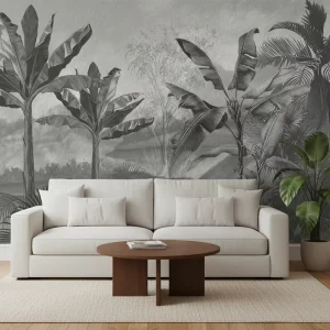 Waterproof Dark Botanical Wall Paper Living Room Bedroom Wall Decoration Tropical Banana Tree Natural Landscape Wallpaper Mural