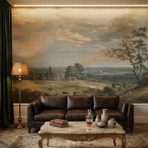 Waterproof Eco-Friendly Modern English Countryside Landscape Wall Mural Peel Stick Rustic Farmhouse Paper Wallpaper Easy DIY