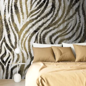Waterproof Embossed Modern Animal Fur Striped Pattern Wall Mural for Living Room and Bedroom Home Decor