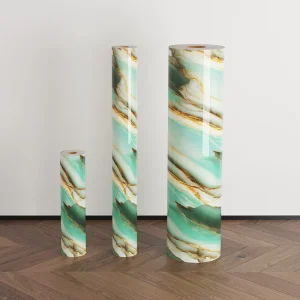 Waterproof Flexible Diy Peel and Stick Self Adhesive Vinyl Marble Wall Tile 1.2x3m Glossy Marble Vinyl Adhesive Tiles for Wall