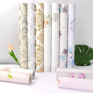 Waterproof Floral Mural Pattern Gold Leaf Relief Bedroom Adhesive Detachable 3D Flowers Wallpaper for Walls