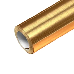 Waterproof Geometric Vinyl Stainless Gold Peel and Stick Wallpaper for Refrigerator Kitchen