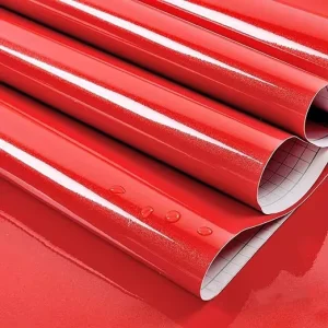 Waterproof Glossy Red Glitter Wallpaper Peel and Stick PVC Vinyl Wall Paper Self Adhesive Wall Sticker for Kitchen