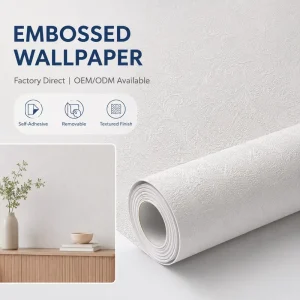 Waterproof Gray Vinyl Wallpaper for Bedroom for Apartment Use