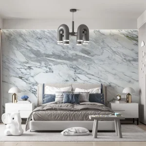 Waterproof Grey White Texture Wall Paper for Interior Wall Decoration Marble Texture Mural Wallpaper