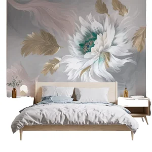 Waterproof Hand Painted Large Flowers 3D 18D Floral Wallpaper for Living Room TV Background Wall Bedroom Decoration Wall Cloth