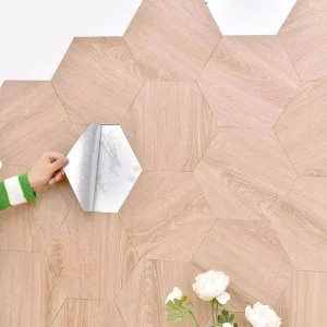 Waterproof Hexagon Peel and Stick Wall Panels Wallpaper for Kitchen Pvc Foam Material Self Adhesive Plastic Box Package Indoor