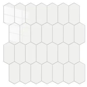 Waterproof Light White Hexagon Self Adhesive Tiles Wall Covers for Bedroom Bathroom Decoration