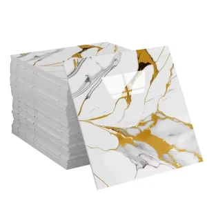 Waterproof Marble Tile Wallpaper Peel & Stick Kitchen Wall Panel Sticker