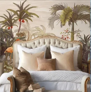 Waterproof Modern French Forest Plant Wallpaper Murals Environmentally Friendly for Home Hospital Mall Walls Customizable