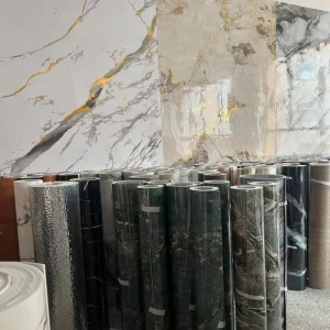 Waterproof Oil-Proof Self-Adhesive Marble 3D Foam Wallpaper Geometric Pattern Sound-Absorbing Peel and Stick Living Room Bathroom