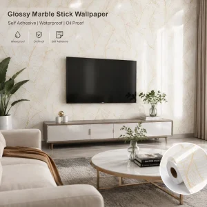 Waterproof Oil Resistant Marble Self-Adhesive Vinyl Wall Sticker Peel And Stick Wallpaper For Kitchen Furniture Refinishing