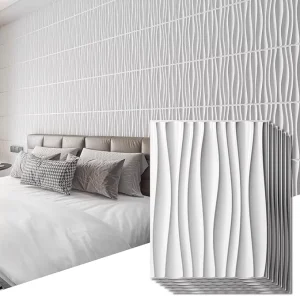Waterproof PVC 3D Wall Panels for Home Interior Decor Wavy Textured Accent Wall Paneling for Living Room TV Backdrop Office