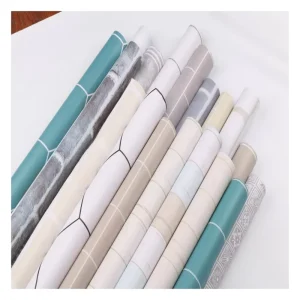 Waterproof PVC Kitchen Wallpaper Washable Tile Designs Anti Fouling Wall Paper Oil Proof Stickers for Home Decor for Basement