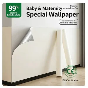 Waterproof PVC Wallpaper Roll Moisture Proof Washable Interior Wall Covering For Bathroom Kitchen Hotel
