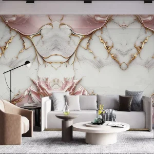 Waterproof Pink Marble Wall Sticker XPE Foam Wall Panel Peel and Stick Removable Wallpaper for Home Wall Decor Soundproof