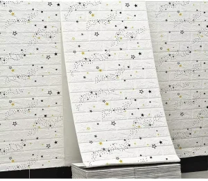 Waterproof Roll Packing Wall Paper 3d Pe Peel and Stick Vinyl Sticker Brick Wall Paper Foam Wallpaper for Living Room
