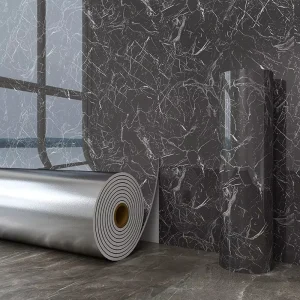 Waterproof Scratch Resistant Self-adhesive Faux Marble Wall Stickers Roll with Gold Veining for Home Decoration Living Room