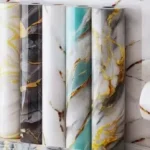Waterproof Self Adhesive Marble Vinyl Wall Covering 3D Wallpaper for Modern Villa, Hotel Project Decoration