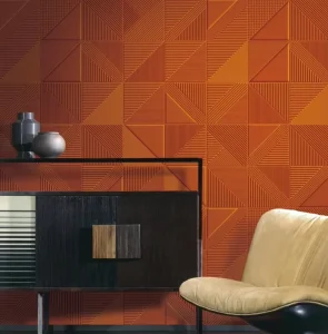 Waterproof Soundproof Decorative Wallpaper Modern Non Woven Textured Geometric 3D Luxury Suede Wallpaper
