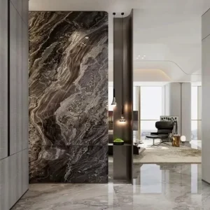 Waterproof UV Marble Panel Stain-resistant SPC Board Faux Marble Wall Panels Decor Stone 3D Wall Panel for Bedroom Living Room