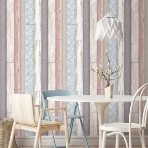 Waterproof Vintage Wood Board Design Vinyl Wall Paper for Bedroom Living Room Wallpaper