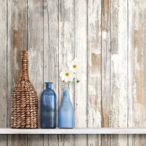 Waterproof Vintage Wood Self Adhesive Wallpaper Peel and Stick Wall Covering for Bedroom Home Furniture Renovation
