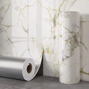 Waterproof Vinyl Marble Wallpaper Self Adhesive Peel and Stick Oil Heat Resistant Sticker for Kitchen Cabinet Countertop