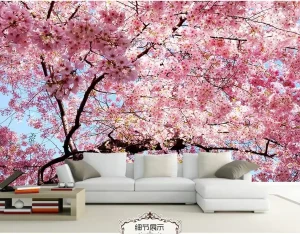 Waterproof Wall Paper 3d Bangladesh Love Wallpaper 3d Sakura TV Background Wallpaper Murals Ovoin Wallpaper
