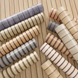Waterproof Wood Wallpaper Roll Self Adhesive PVC Wall Sticker 3D Grille Design for Living Room Wall Panels
