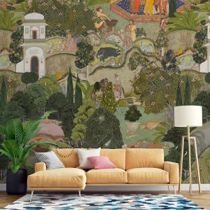 Waterproof and Moisture-proof Indoor Wall Decoration Peel & Stick Jaipur Garden Wallpaper