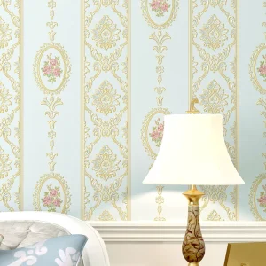 White Embossed Damask Wallpaper Bedroom Living Room Floral Pattern 3D Textured Wall Paper 10M Roll